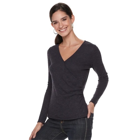 Rock & Republic Surplice Ruched Top - Picture 2 of 2